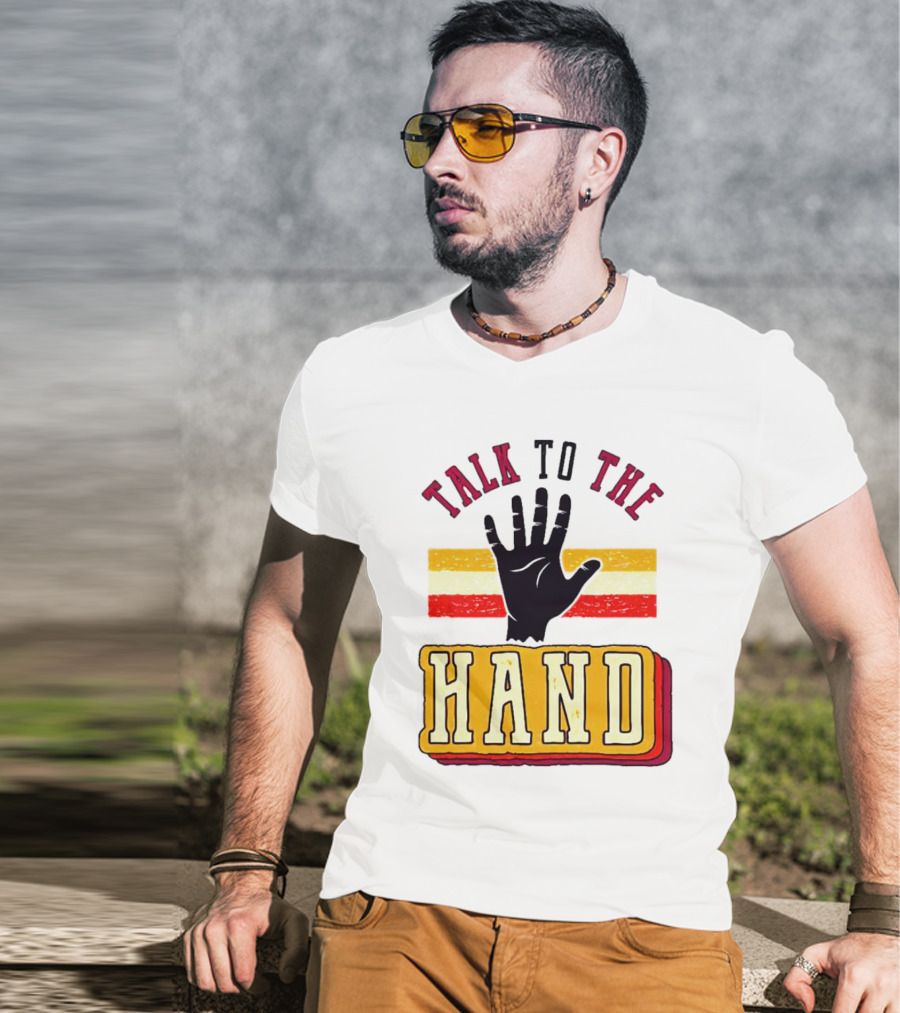 TALK TO THE HAND Retro Stripes T-Shirt