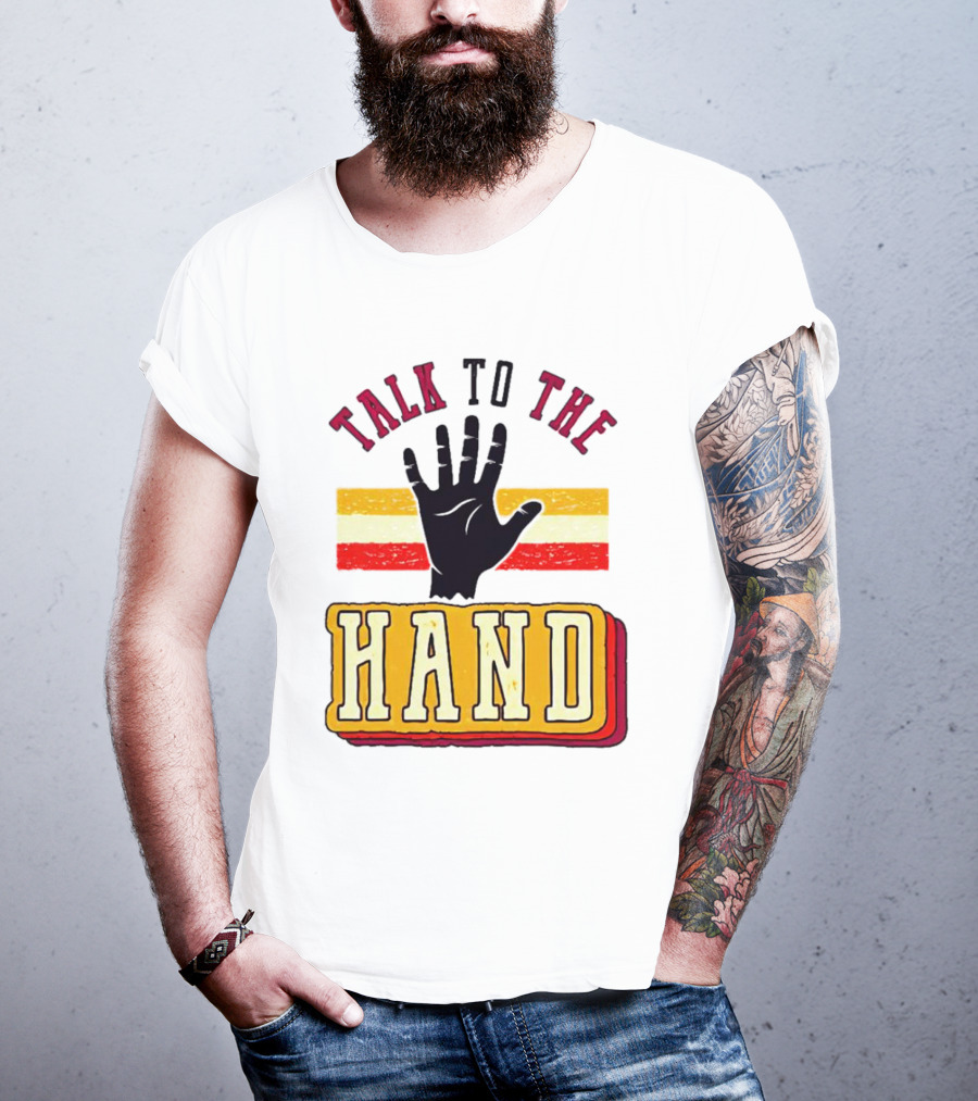 TALK TO THE HAND Retro Stripes T-Shirt