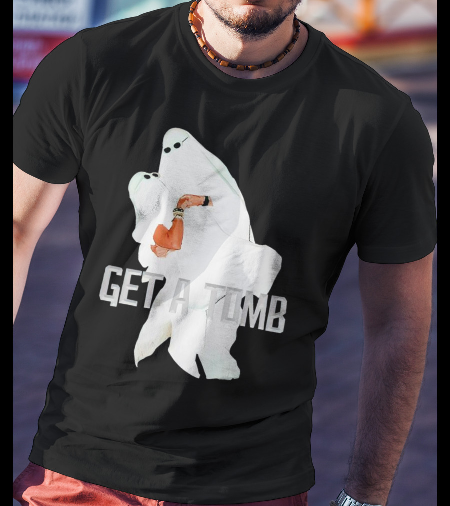 GET A TOMB Ghosts Carrying Figure Halloween Humor T-Shirt