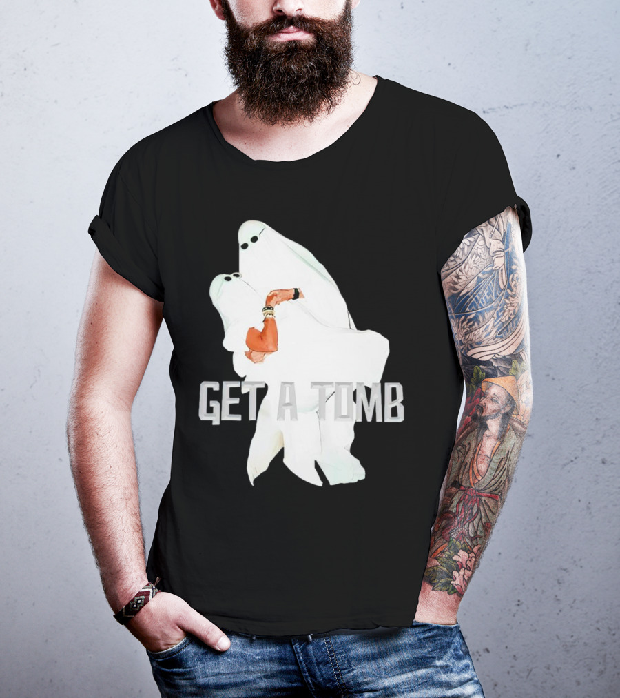 GET A TOMB Ghosts Carrying Figure Halloween Humor T-Shirt