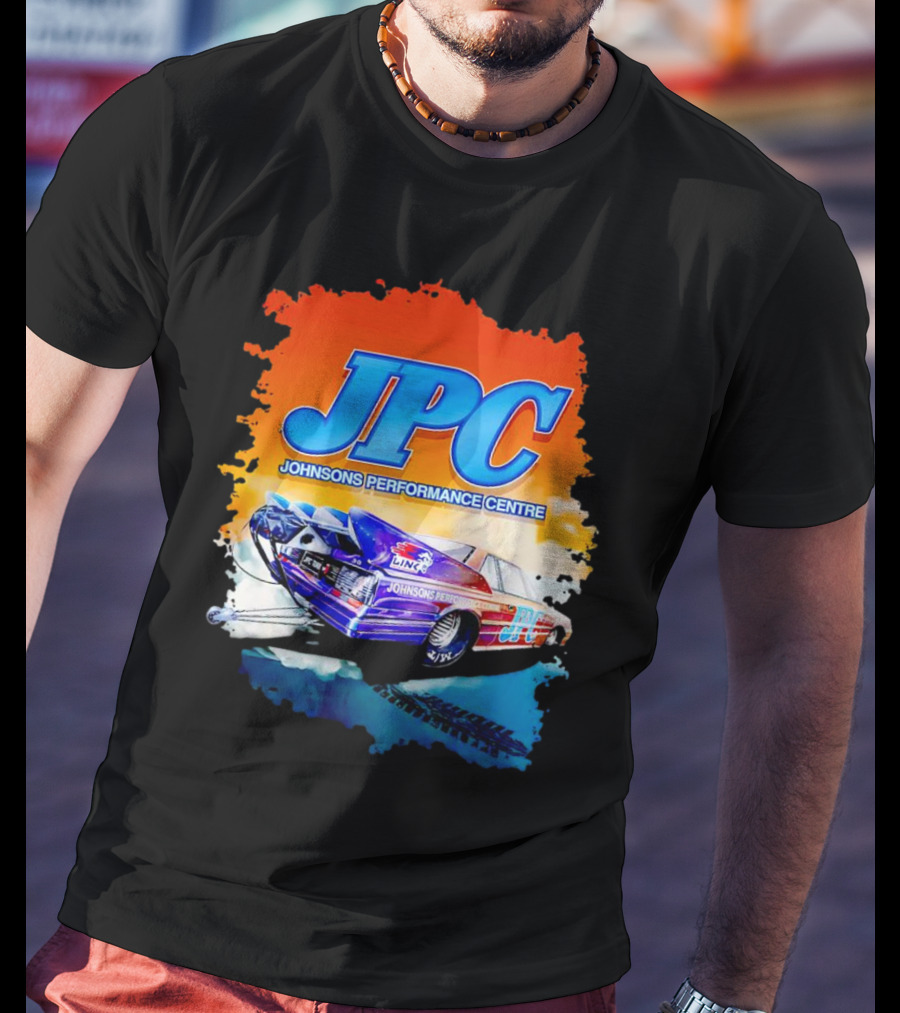 JPC Johnson’s Performance Centre Racing Car And Tire Marks T-Shirt
