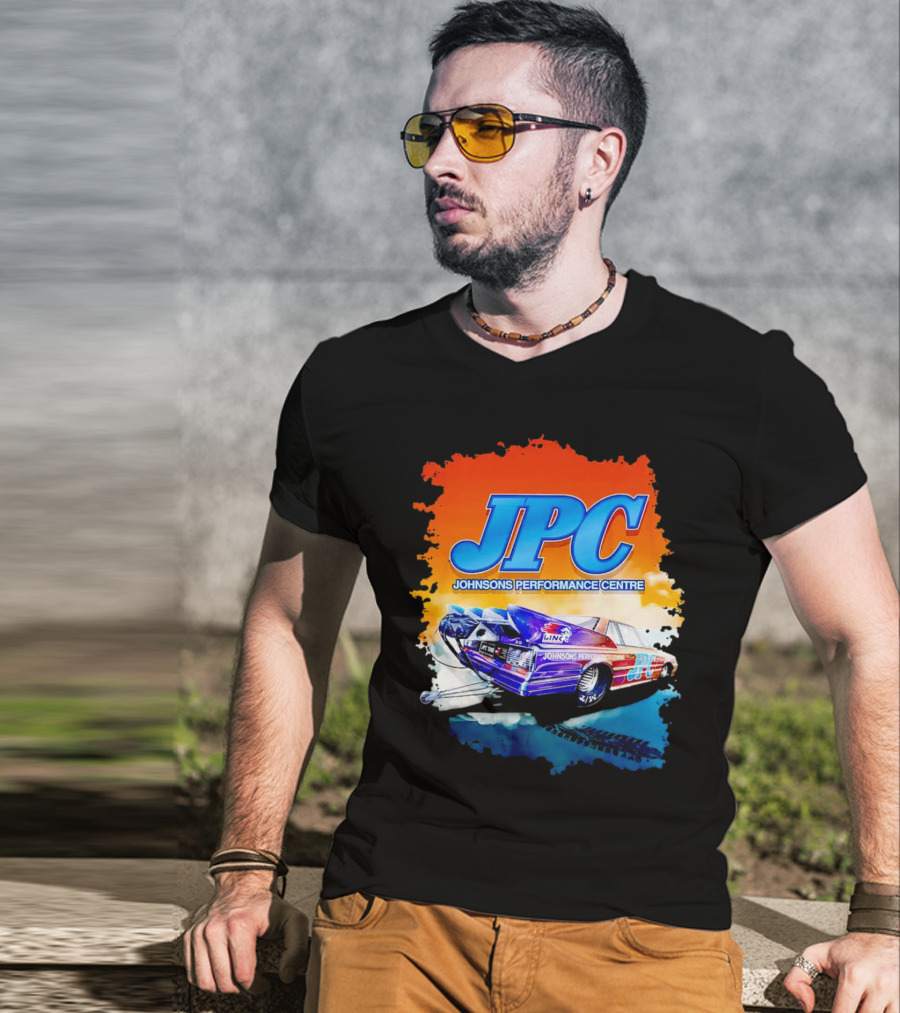 JPC Johnson’s Performance Centre Racing Car And Tire Marks T-Shirt