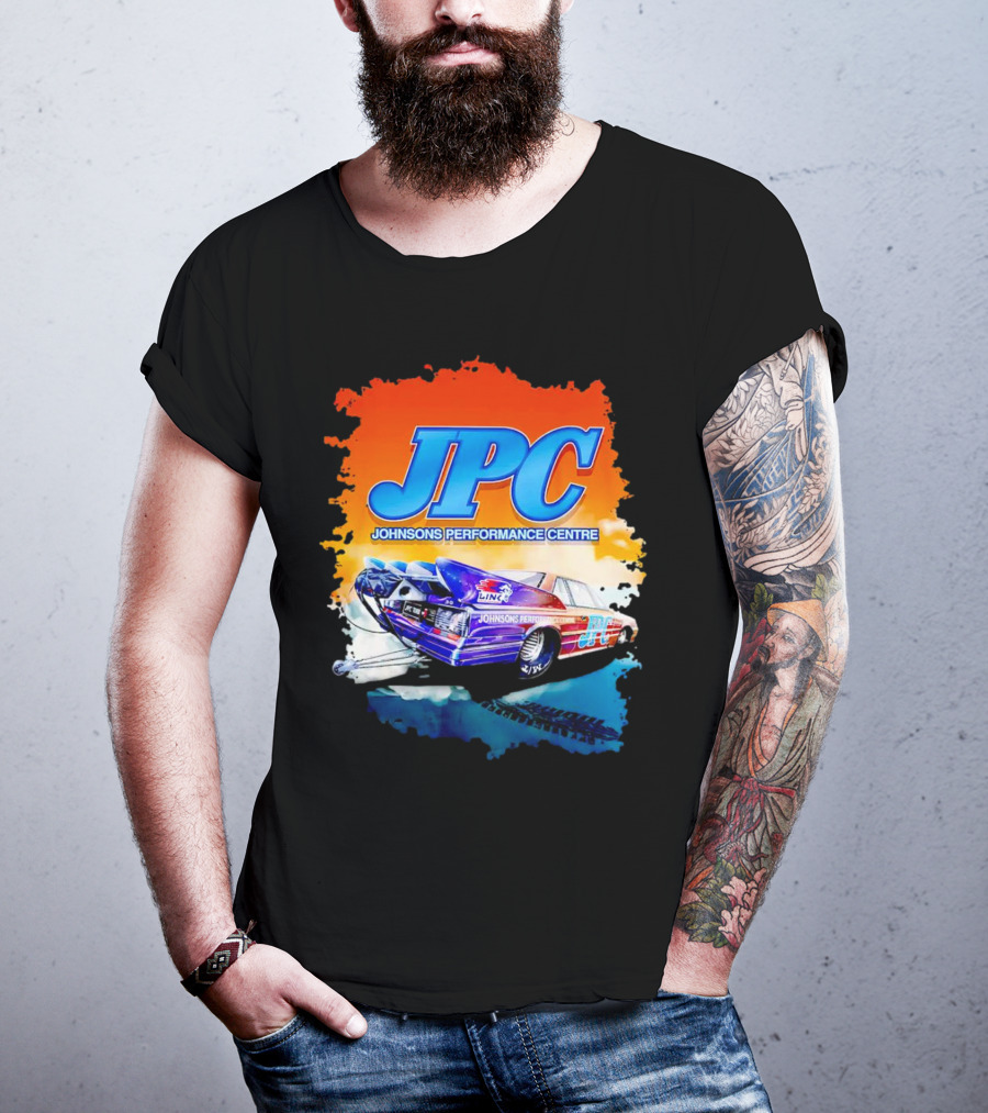 JPC Johnson’s Performance Centre Racing Car And Tire Marks T-Shirt