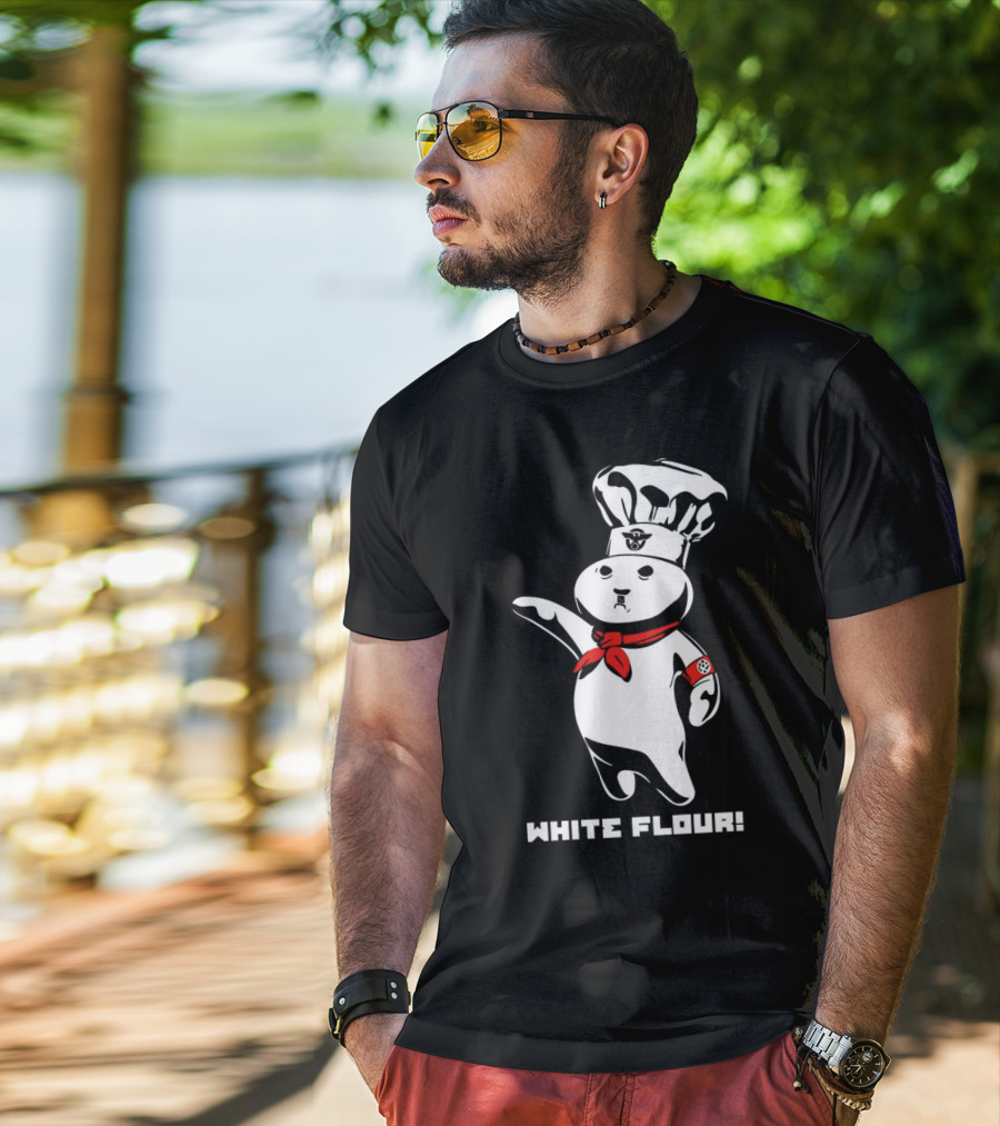 White Flour Funny Character Chef Satire T-Shirt