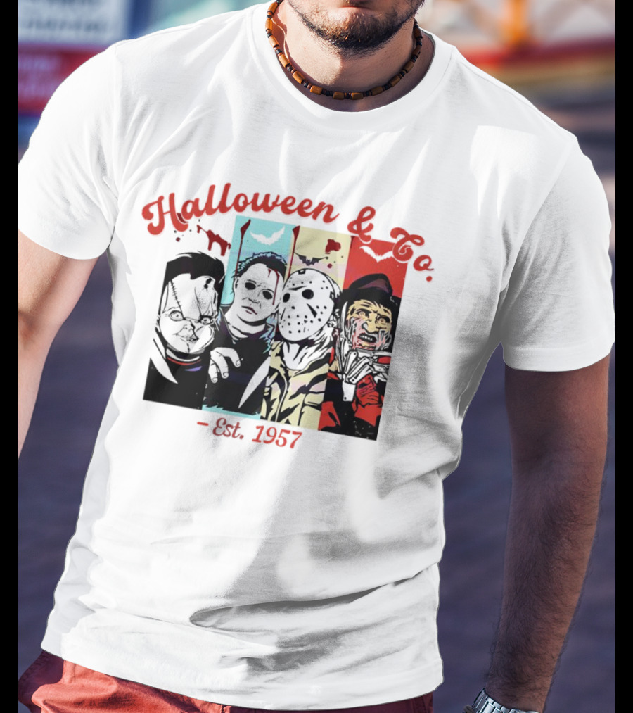Halloween And Co. Est. 1957 Scary Movie Character Vibes T-Shirt
