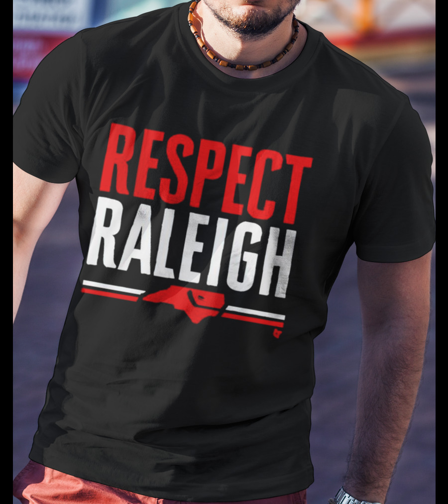 Respect Raleigh North Carolina Map Outline T-Shirt