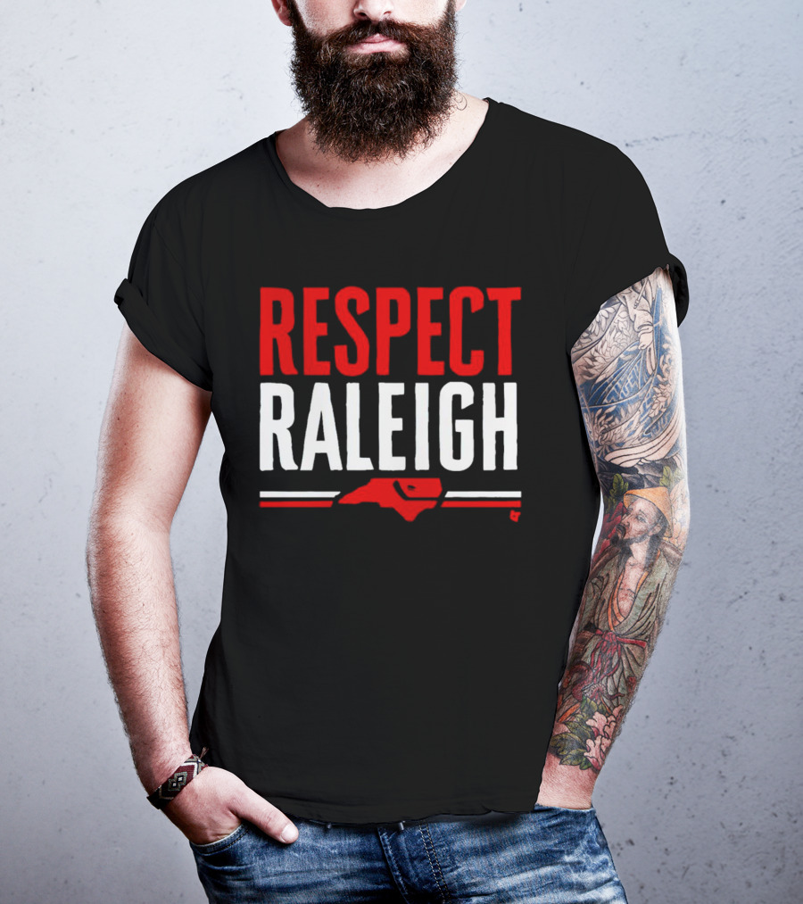 Respect Raleigh North Carolina Map Outline T-Shirt