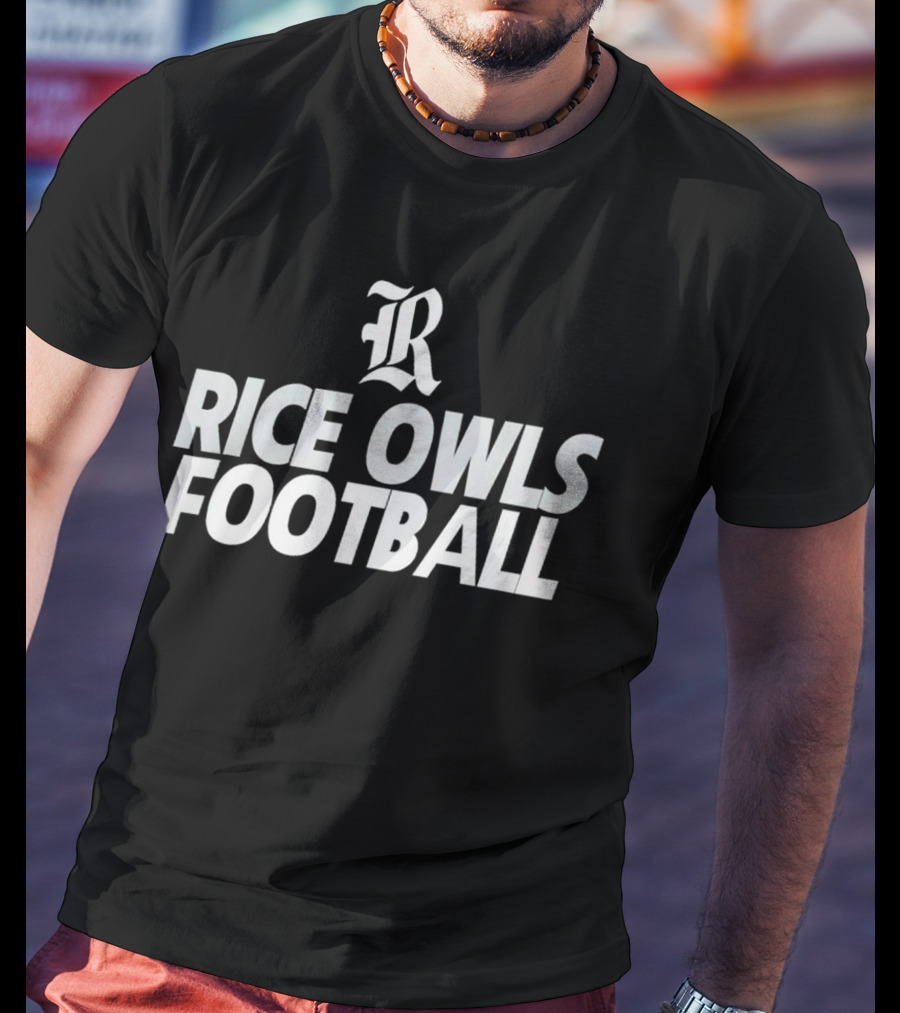Rice Owls Football Logo With Stylized R T-Shirt