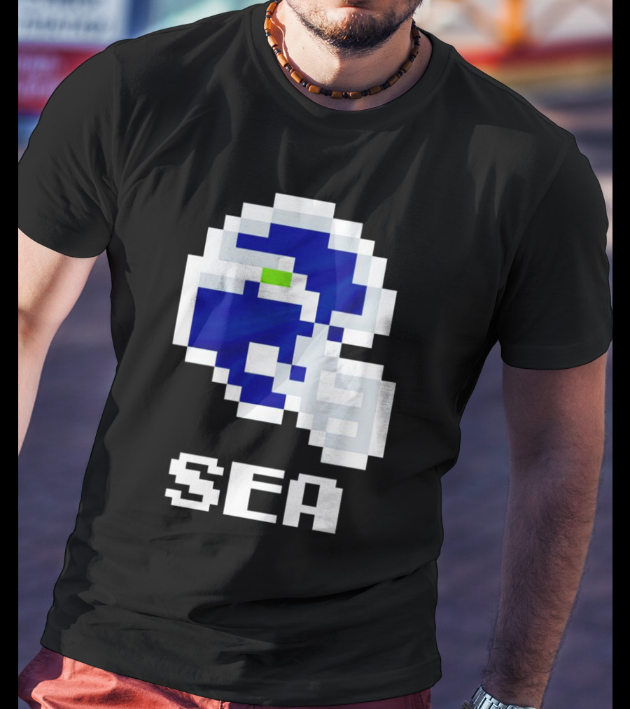 Seahawks Helmet SEA Pixel T-Shirt