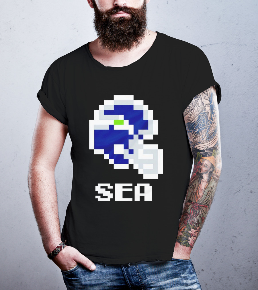 Seahawks Helmet SEA Pixel T-Shirt