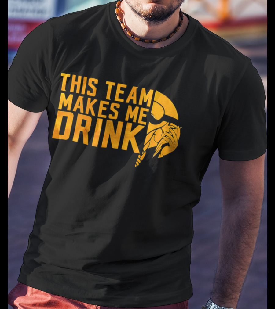 Minnesota Vikings This Team Makes Me Drink Viking Helmet T-Shirt