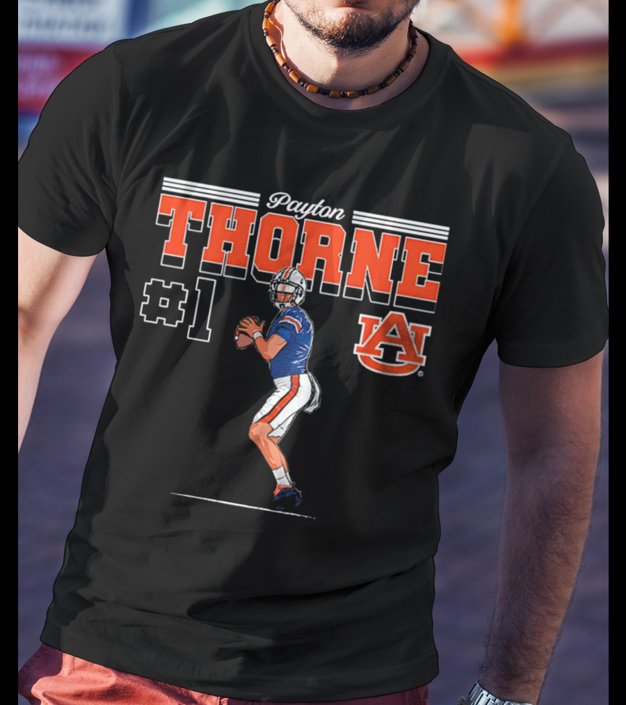 Payton Thorne #1 Auburn Tigers NCAA Football Caricature T-Shirt