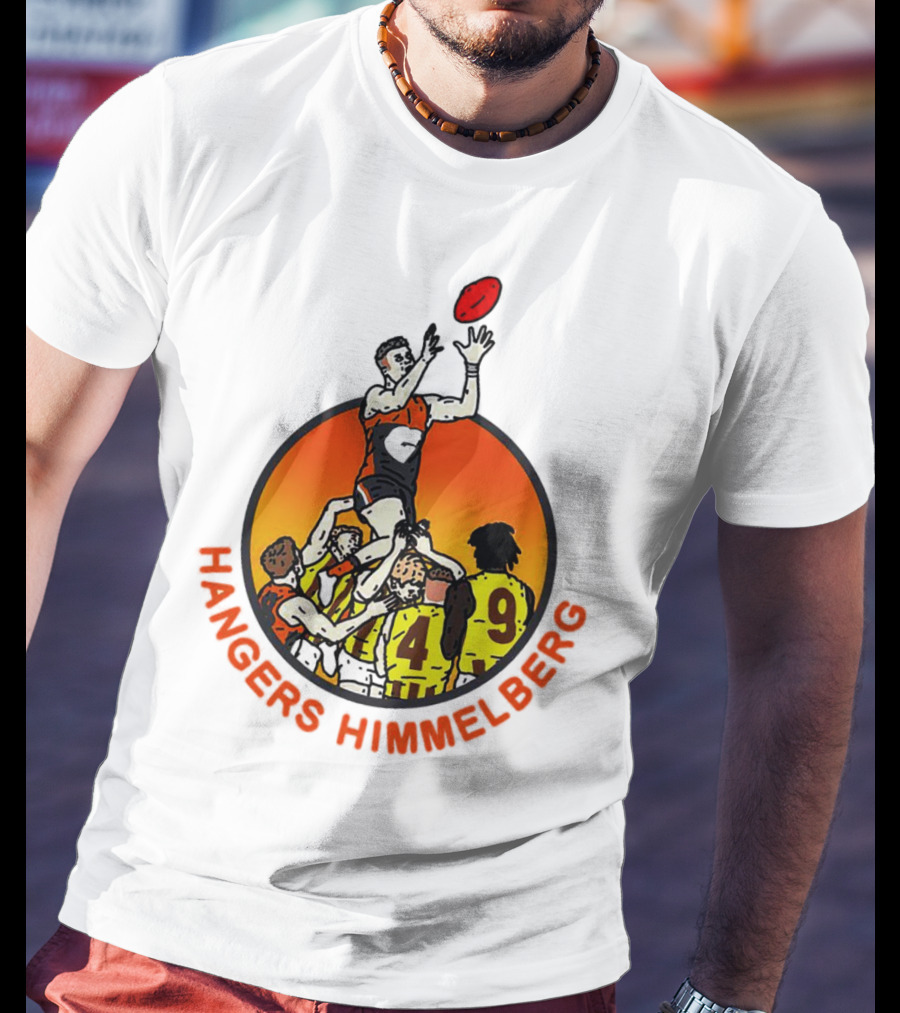 Hangers Himmelberg AFL Marking Victory Sunset Football Scene T-Shirt