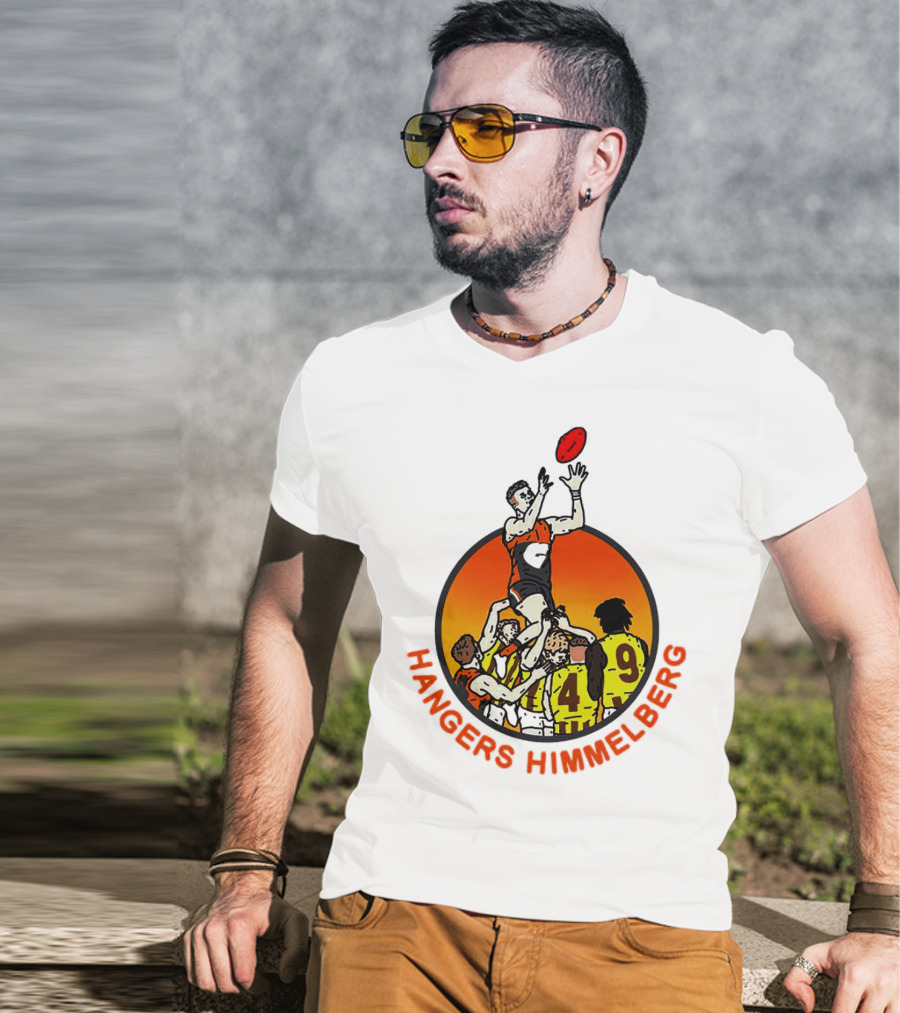 Hangers Himmelberg AFL Marking Victory Sunset Football Scene T-Shirt