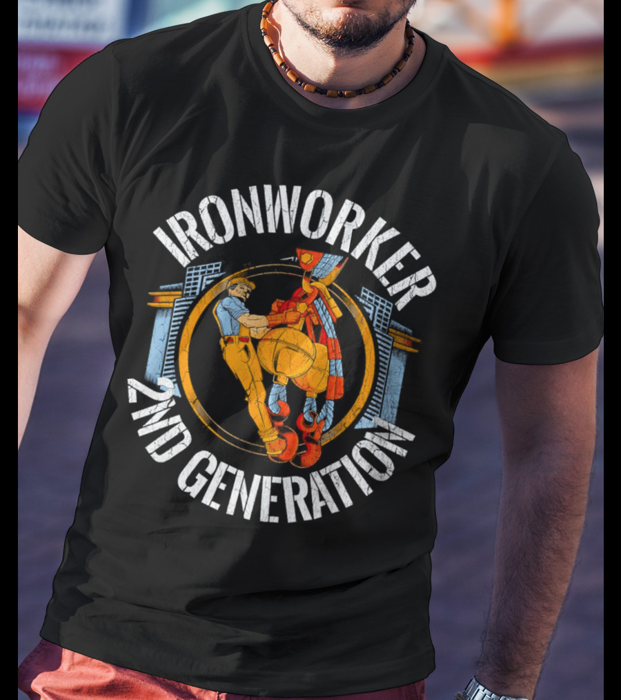 Ironworker 2ND Generation Vintage Construction Worker Scene T-Shirt
