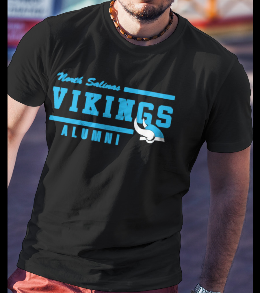 North Salinas Vikings Alumni Blue Viking Helmet T-Shirt