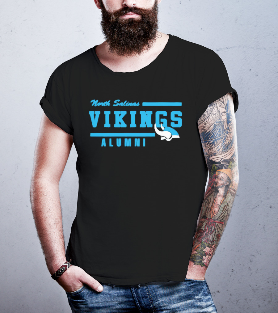 North Salinas Vikings Alumni Blue Viking Helmet T-Shirt