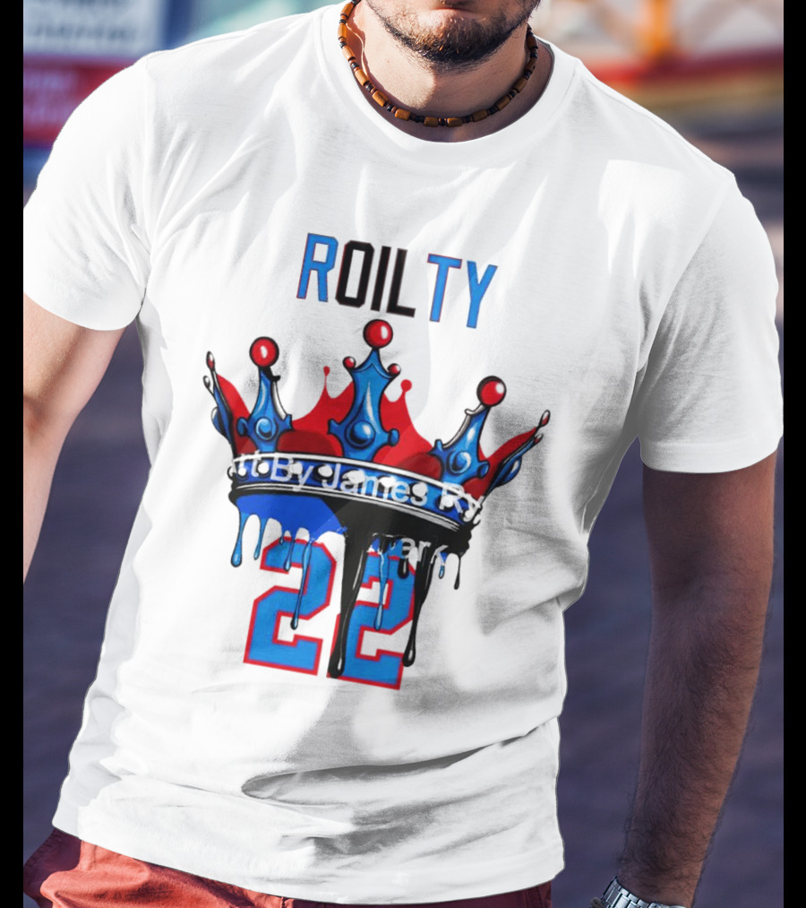ROILTY 22 Crown Red Blue Dripping T-Shirt