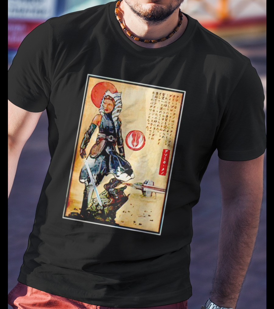 The Way Of Fulcrum Ahsoka Tano Jedi Order Katana Japanese Style Set Neon Fitted_m22f16 T-Shirt