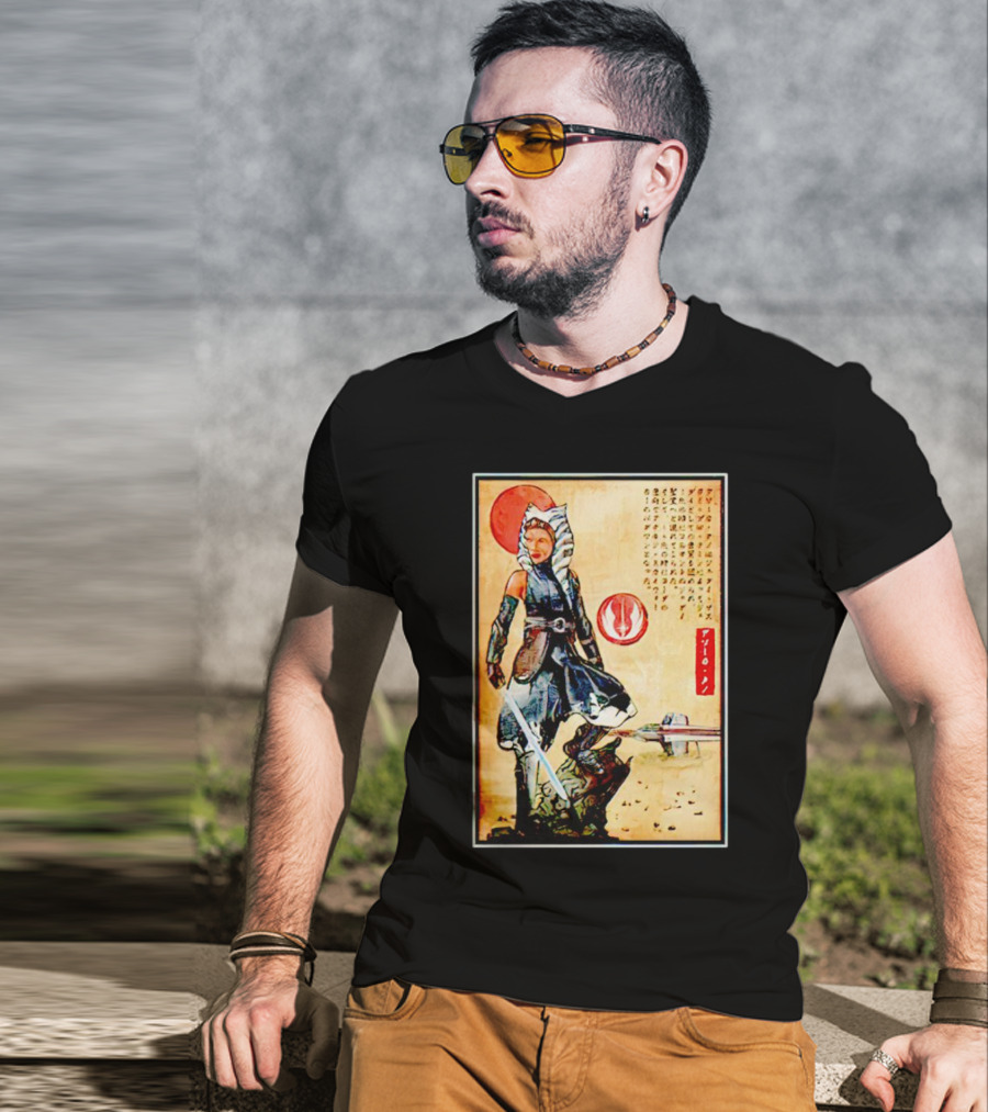 The Way Of Fulcrum Ahsoka Tano Jedi Order Katana Japanese Style Set Neon Fitted_m22f16 T-Shirt