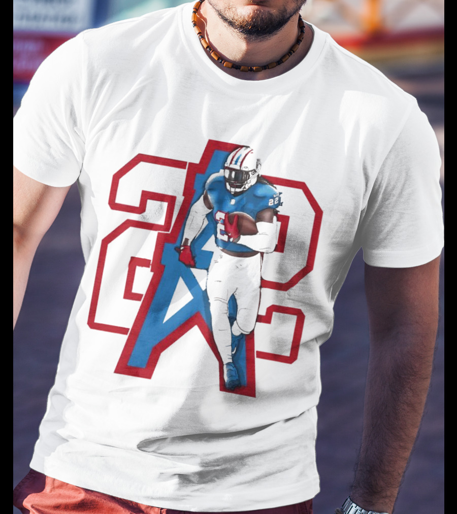Derrick Henry Tennessee Titans 29 Oilers Throwback Running Back Cartoon T-Shirt