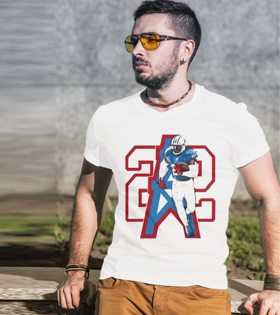 Derrick Henry Tennessee Titans 29 Oilers Throwback Running Back Cartoon T-Shirt