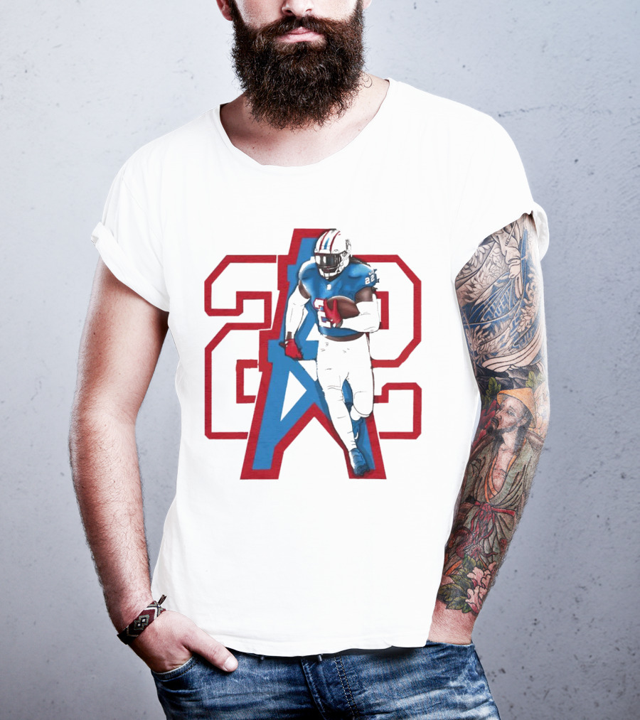 Derrick Henry Tennessee Titans 29 Oilers Throwback Running Back Cartoon T-Shirt