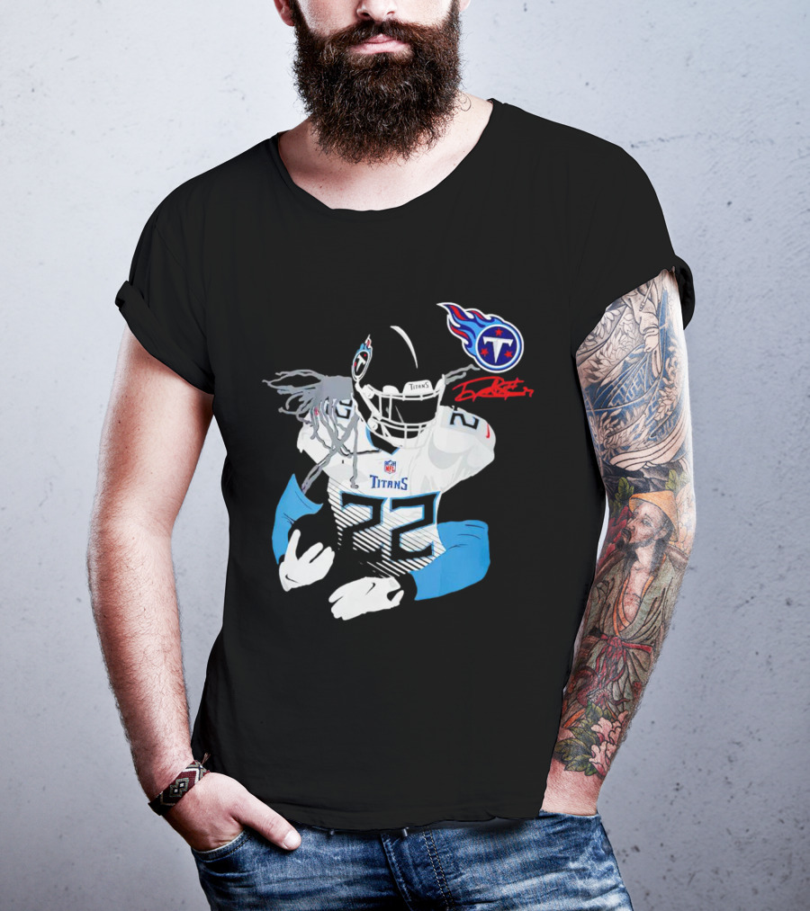 Derrick Henry Tennessee Titans NFL Jersey With Logo And Signature T-Shirt