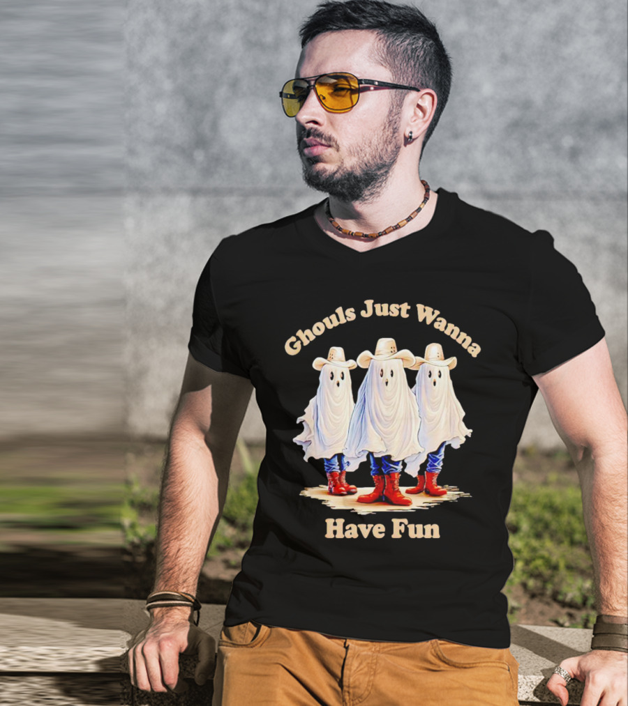 Ghouls Just Wanna Have Fun Cowboy Boots And Hats Trio T-Shirt