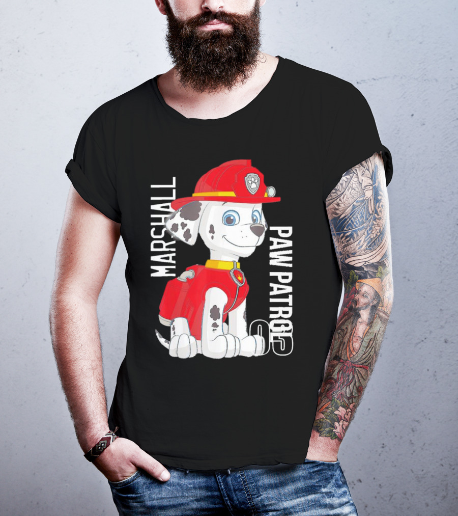 Marshal Paw Patrol Firefighter Pup With Bone Tag T-Shirt