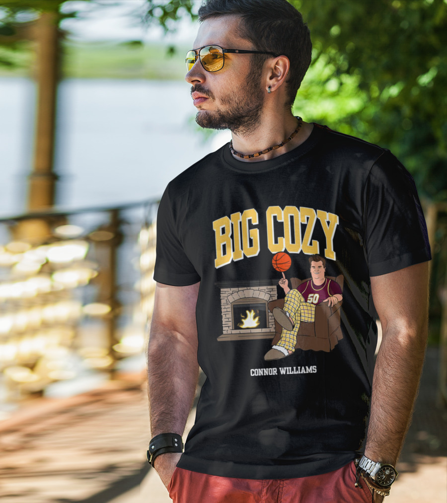 Connor Williams Big Cozy Basketball By The Fireplace T-Shirt