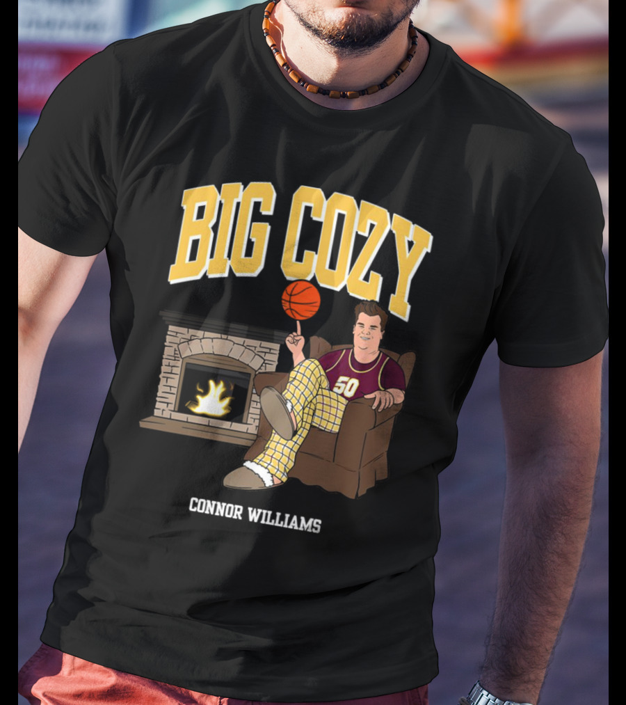 Connor Williams Big Cozy Basketball By The Fireplace T-Shirt