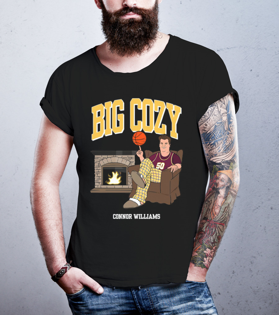 Connor Williams Big Cozy Basketball By The Fireplace T-Shirt