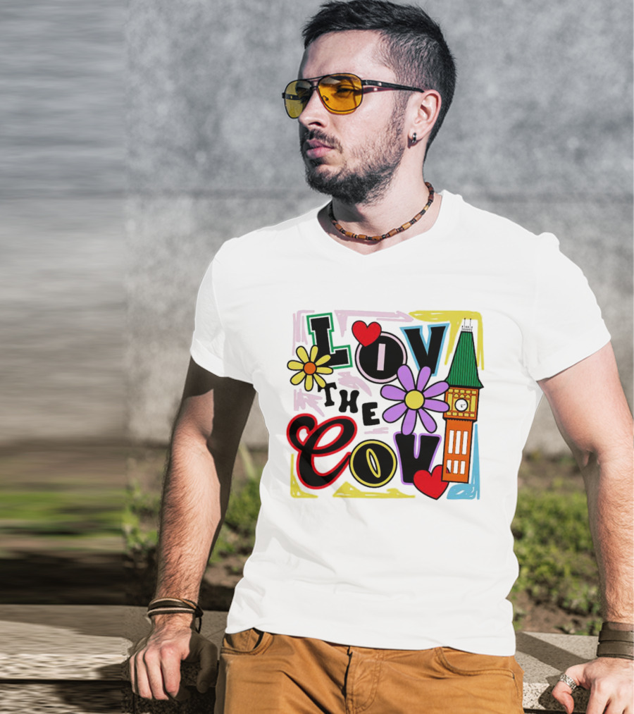 Lov The Cov Big Ben Flowers Hearts T-Shirt