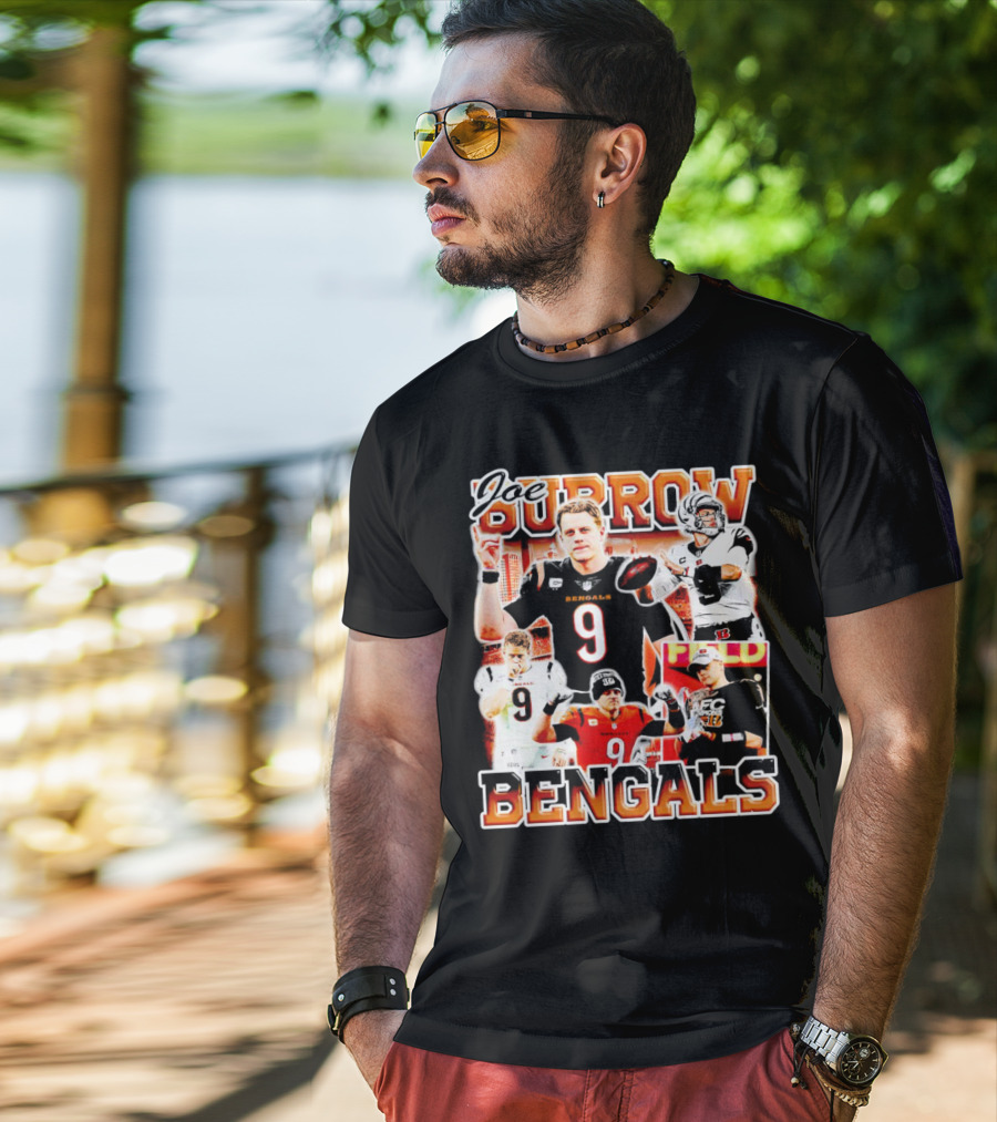 Joe Burrow Bengals Legends Number 9 Quarterback Cincinnati NFL Stars T-Shirt