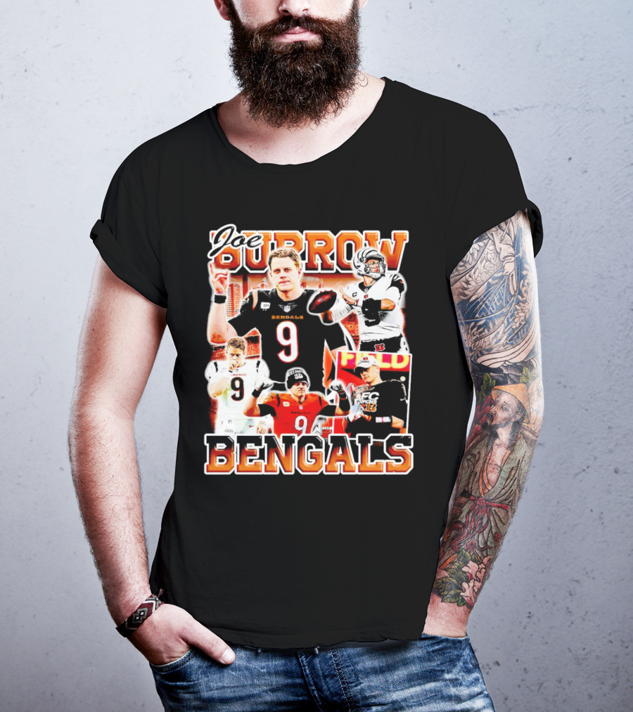 Joe Burrow Bengals Legends Number 9 Quarterback Cincinnati NFL Stars T-Shirt