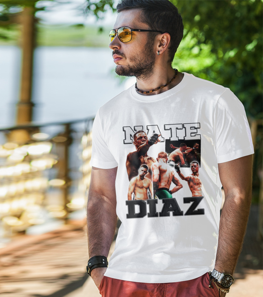 Nate Diaz MMA Fight Collage T-Shirt