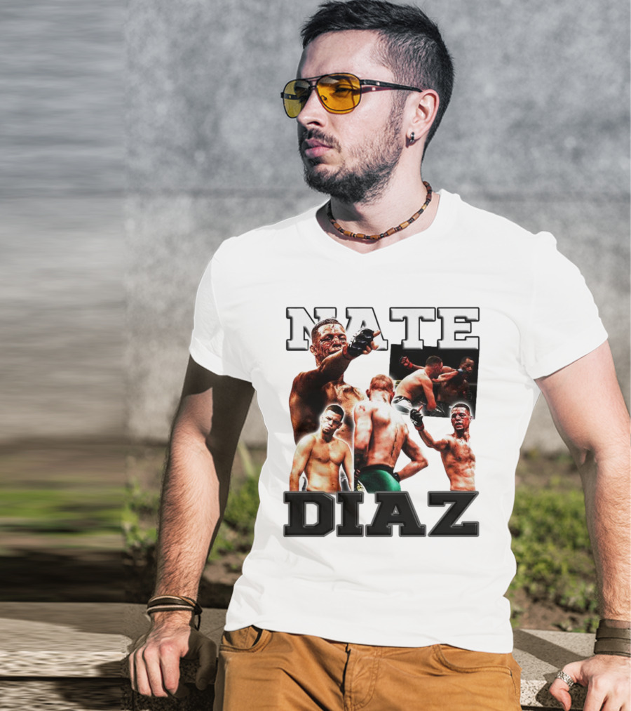 Nate Diaz MMA Fight Collage T-Shirt