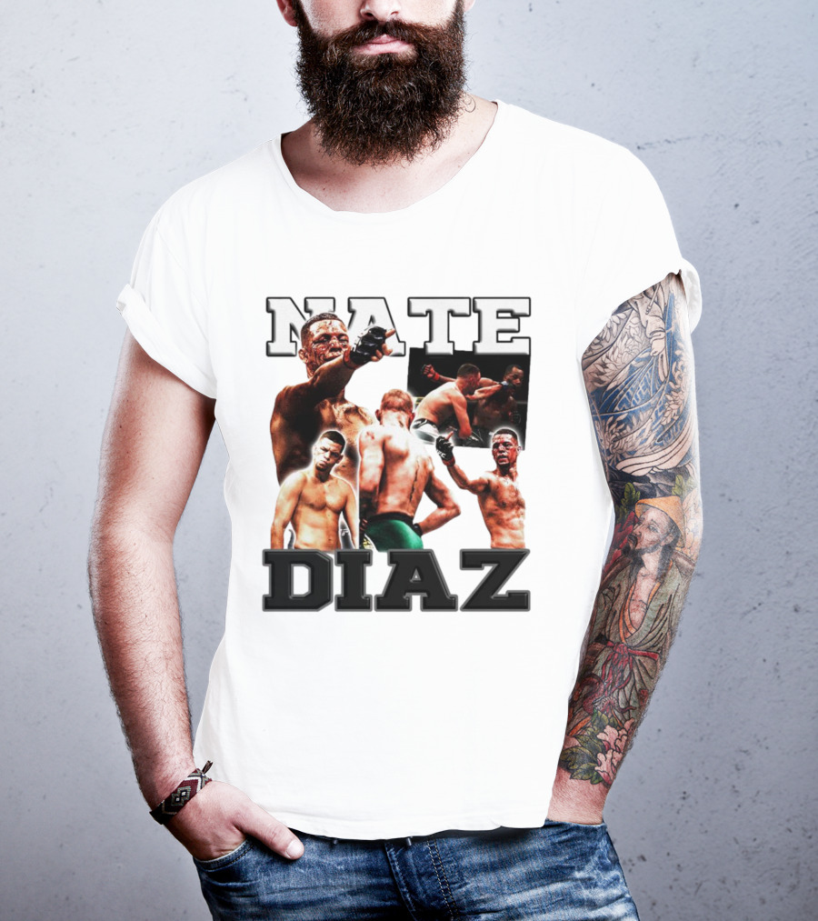 Nate Diaz MMA Fight Collage T-Shirt