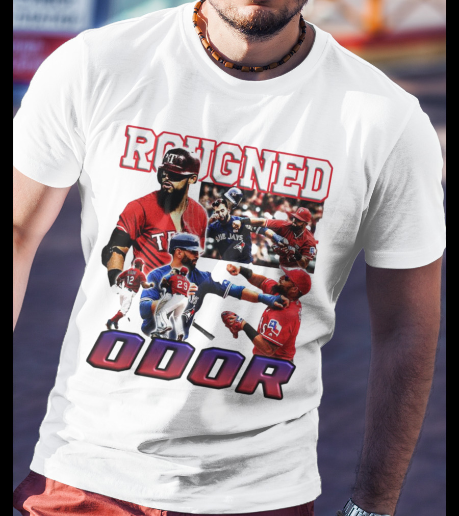 Rougned Odor Texas Blue Jays Brawl Action T-Shirt