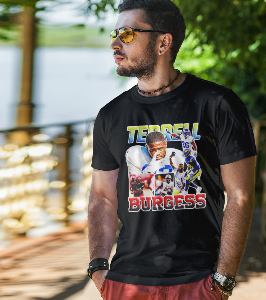 Terrell Burgess Los Angeles Rams Football Collage T-Shirt