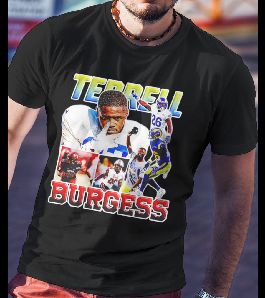 Terrell Burgess Los Angeles Rams Football Collage T-Shirt