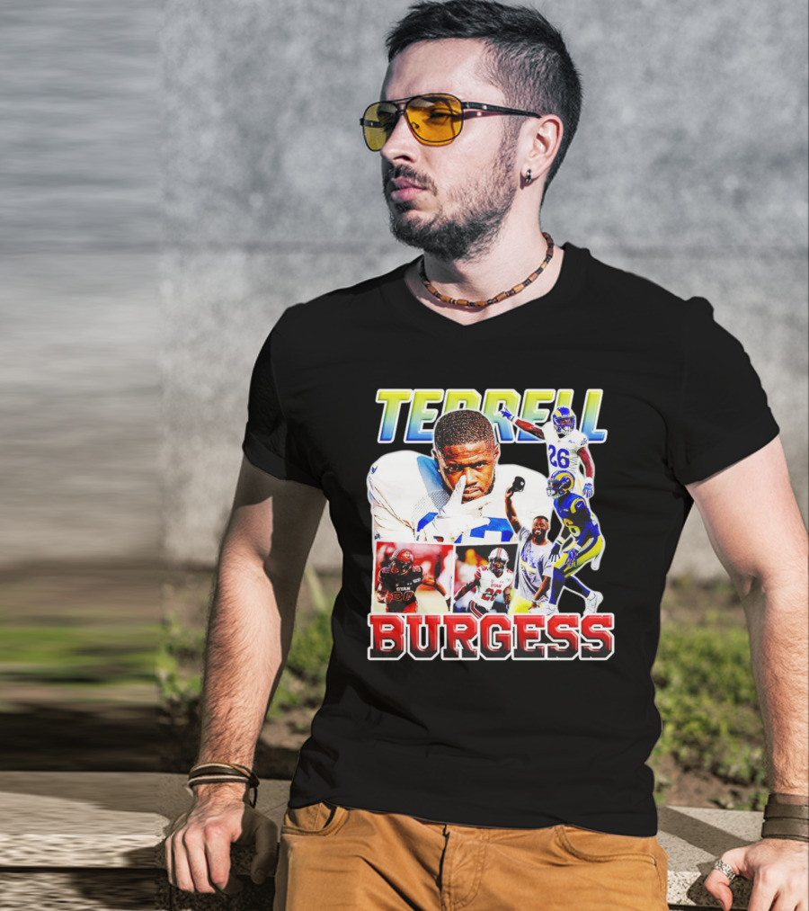 Terrell Burgess Los Angeles Rams Football Collage T-Shirt