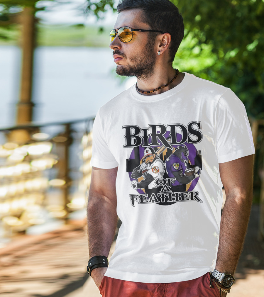 Birds Of A Feather Baltimore Ravens And Orioles T-Shirt