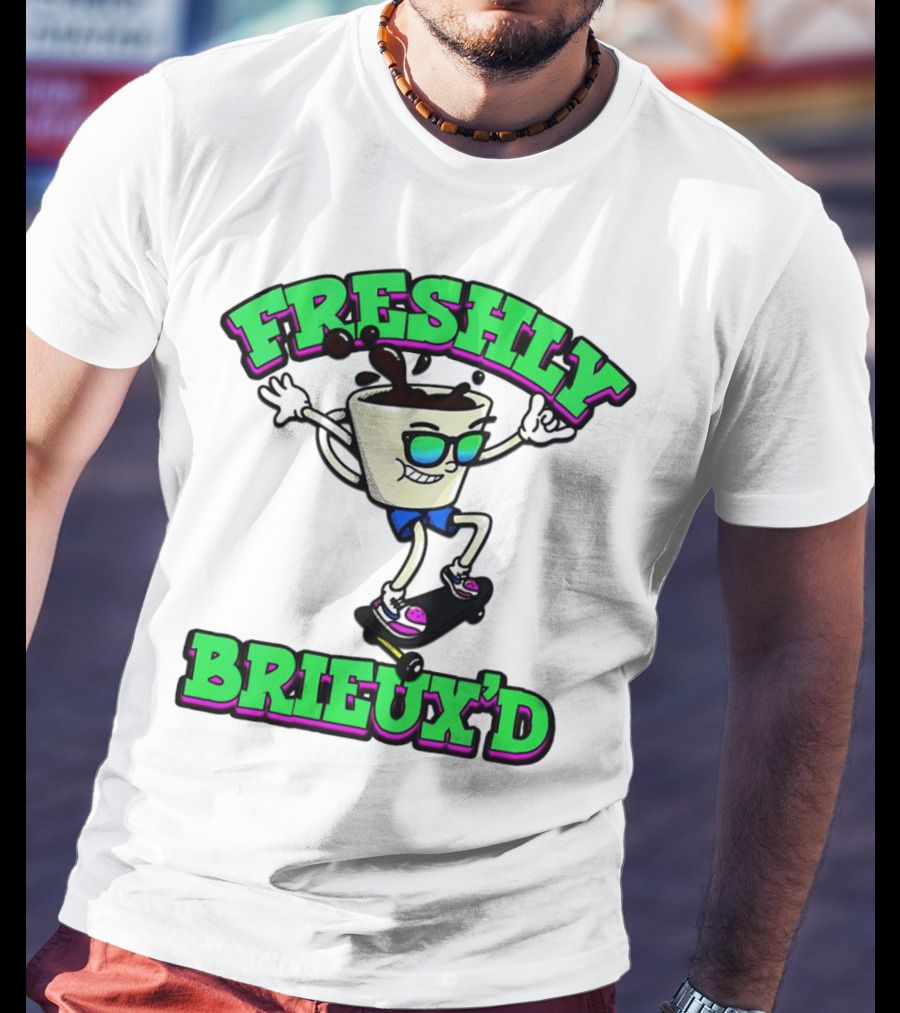 Freshly Brieux'd Skateboarding Cup Character T-Shirt
