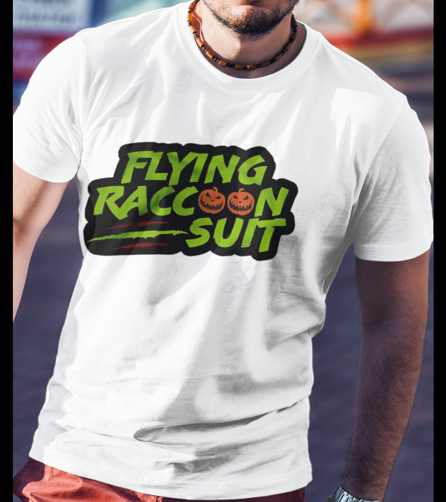 Flying Raccoon Suit This Is Skaloween Jack-O'-Lantern Claw Marks T-Shirt