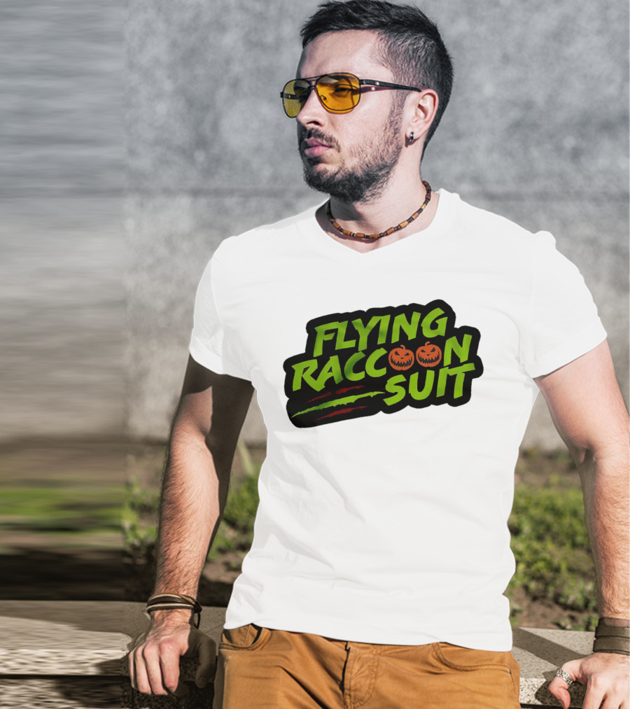 Flying Raccoon Suit This Is Skaloween Jack-O'-Lantern Claw Marks T-Shirt