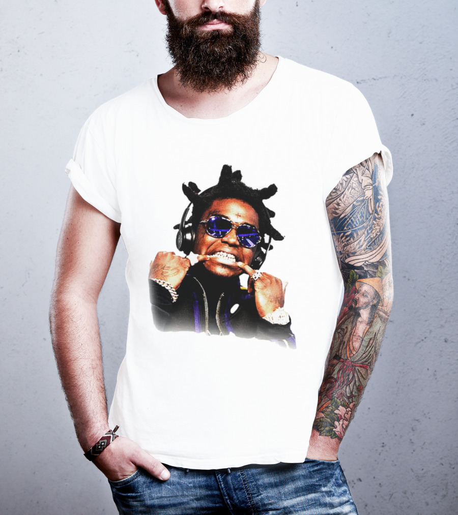 Kodak Black Rapper With Blue Sunglasses Grills And Jewelry T-Shirt