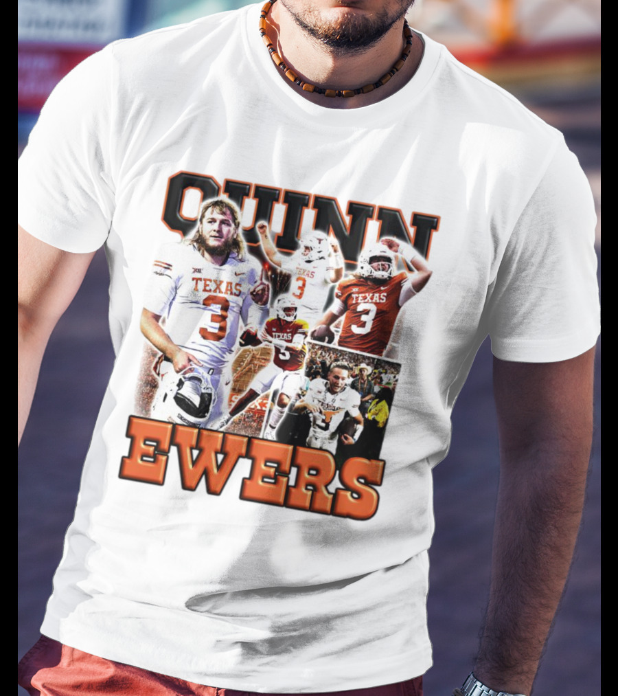 Quinn Ewers Texas Football Longhorns Number 3 T-Shirt