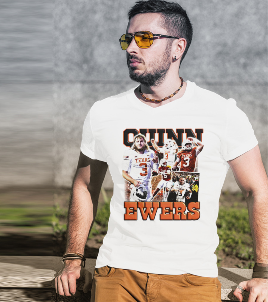 Quinn Ewers Texas Football Longhorns Number 3 T-Shirt